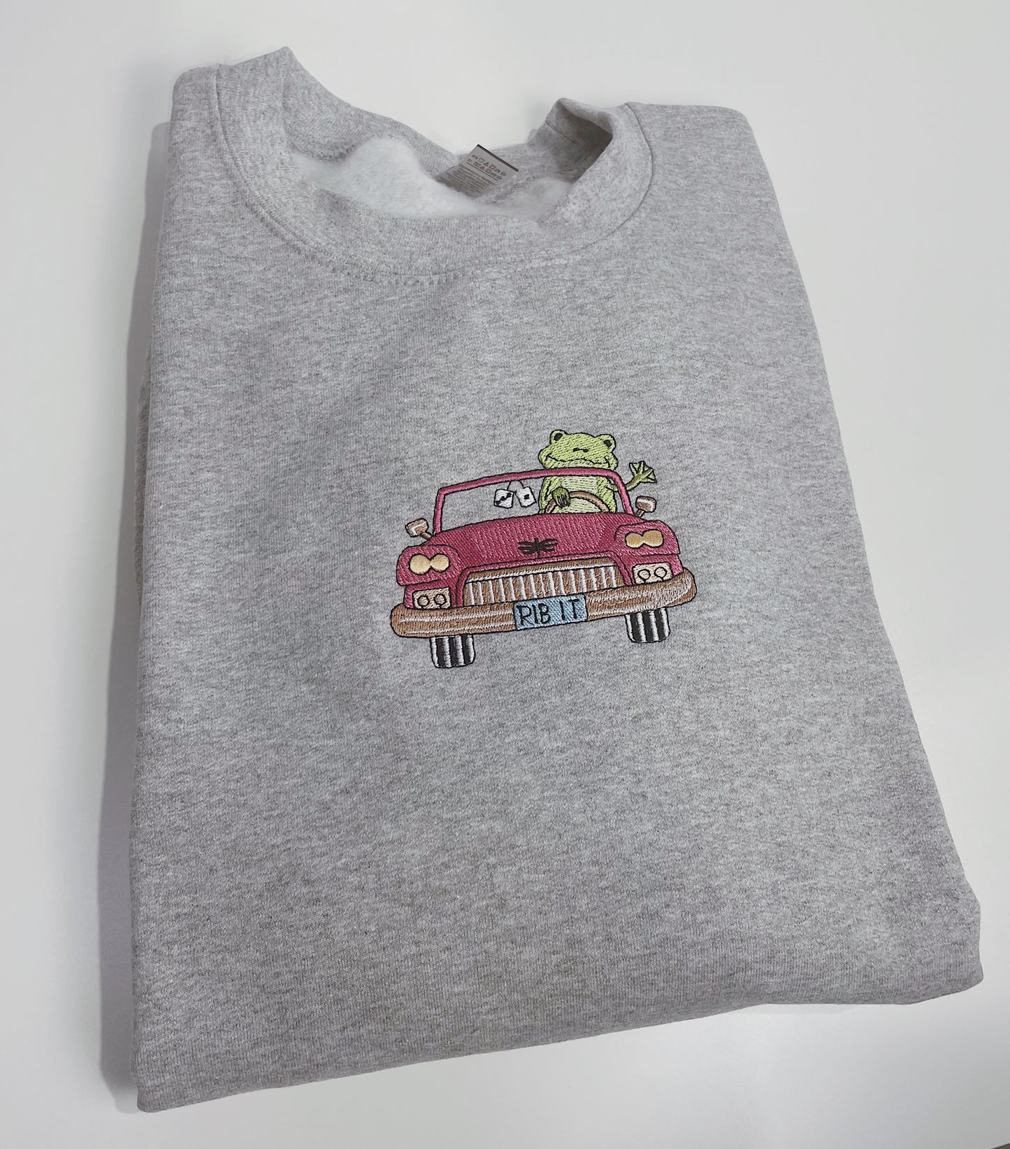 Driving Frog Embroidered Sweatshirt