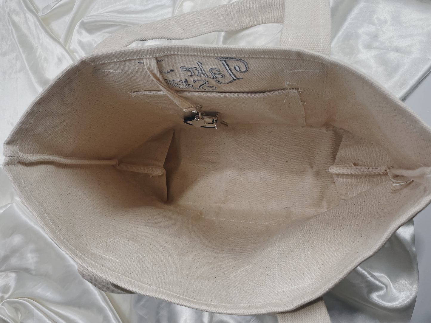 Lake Side Embroidered Boat Tote