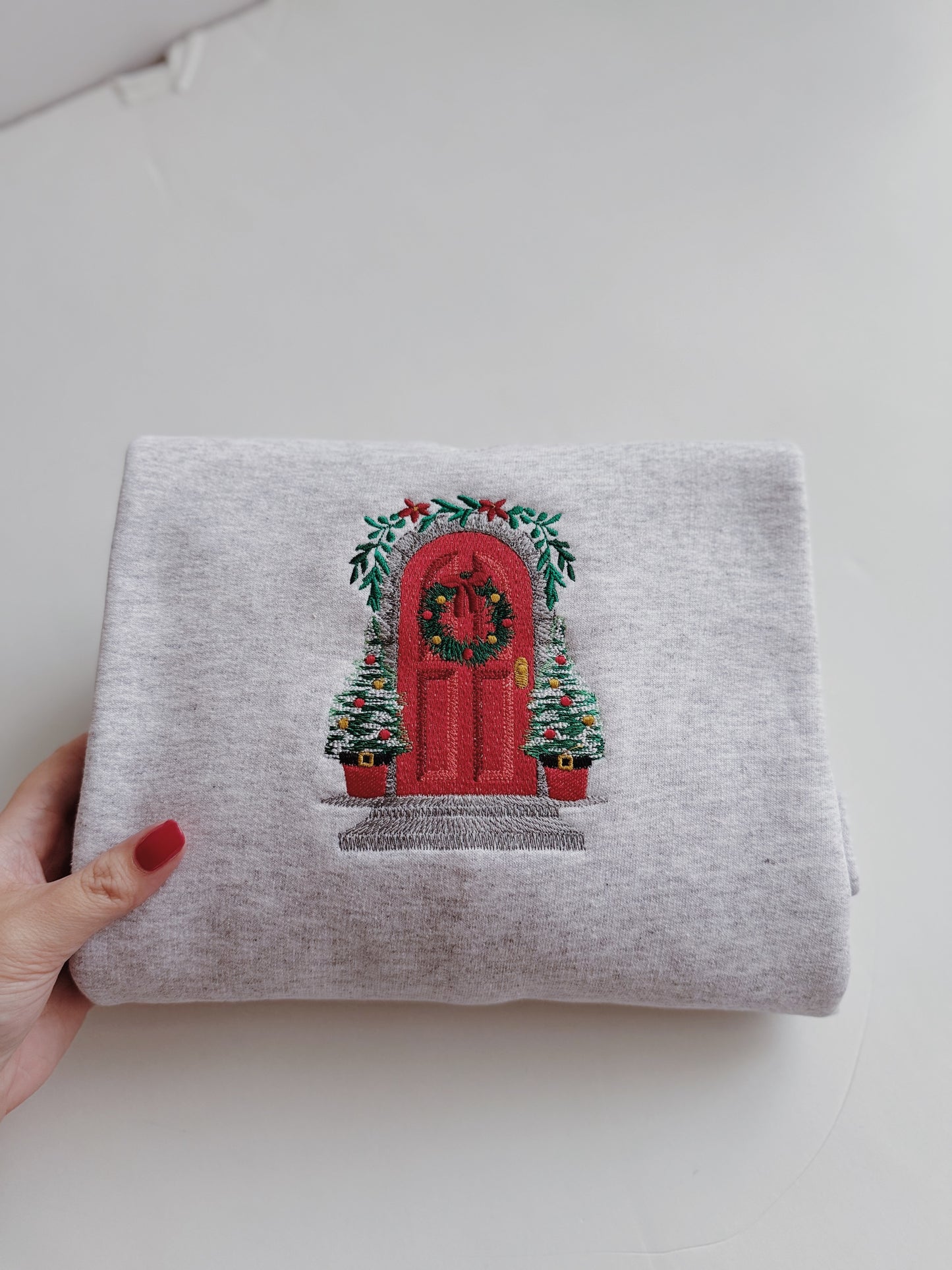 Christmas Front Door Embroidered Sweatshirt