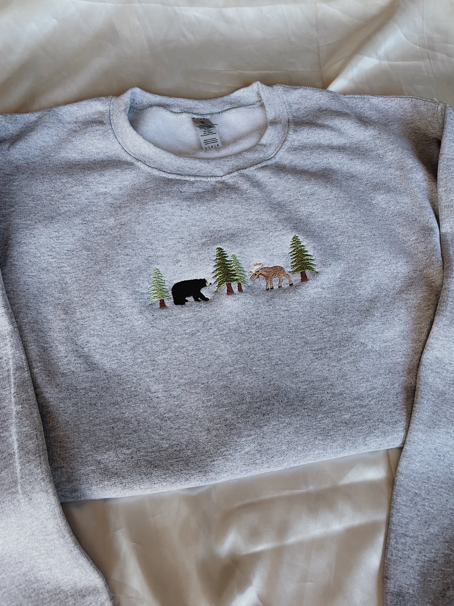 Bear and Moose Embroidered Sweatshirt