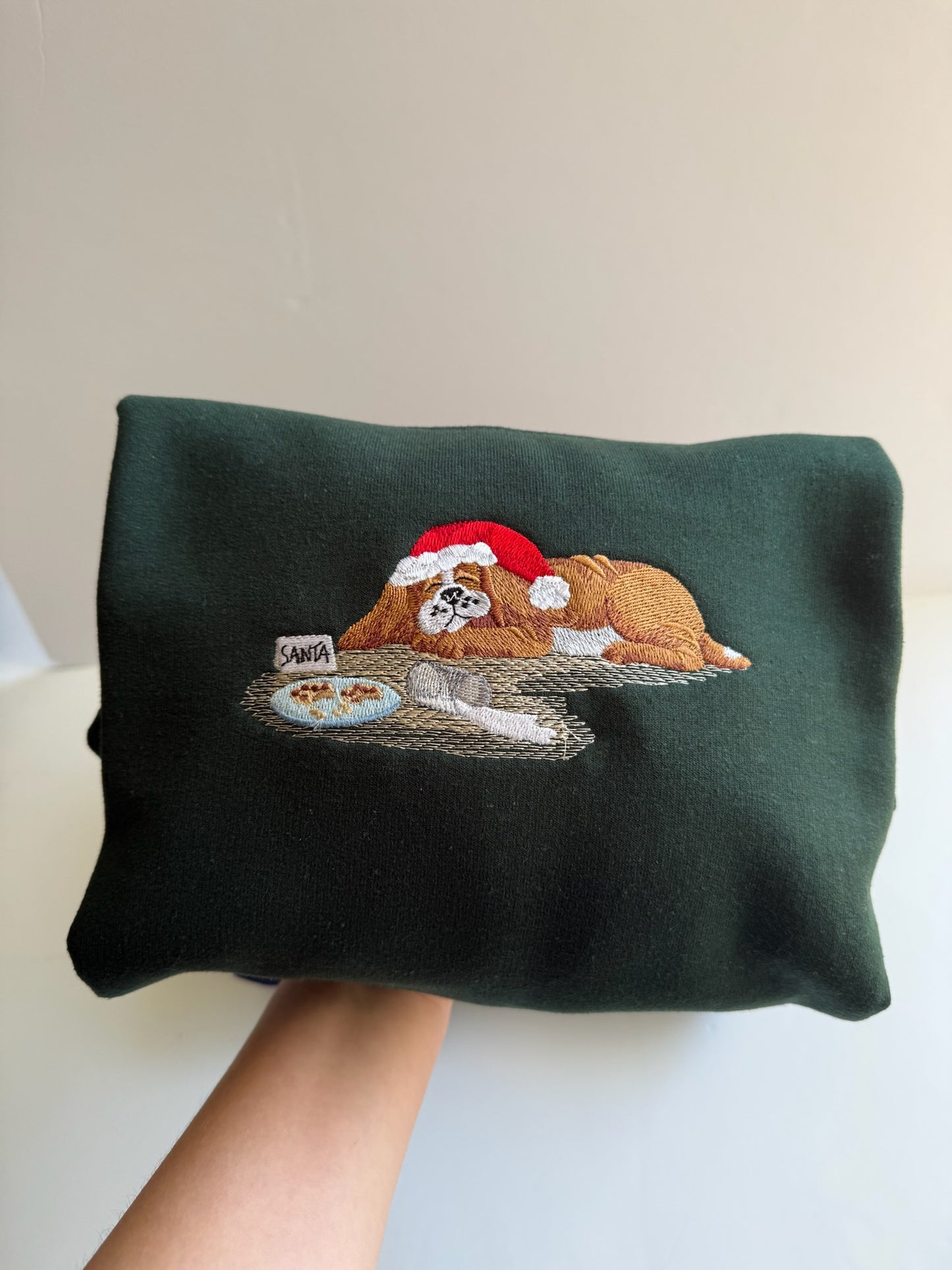 Santa Puppy Embroidered Sweatshirt