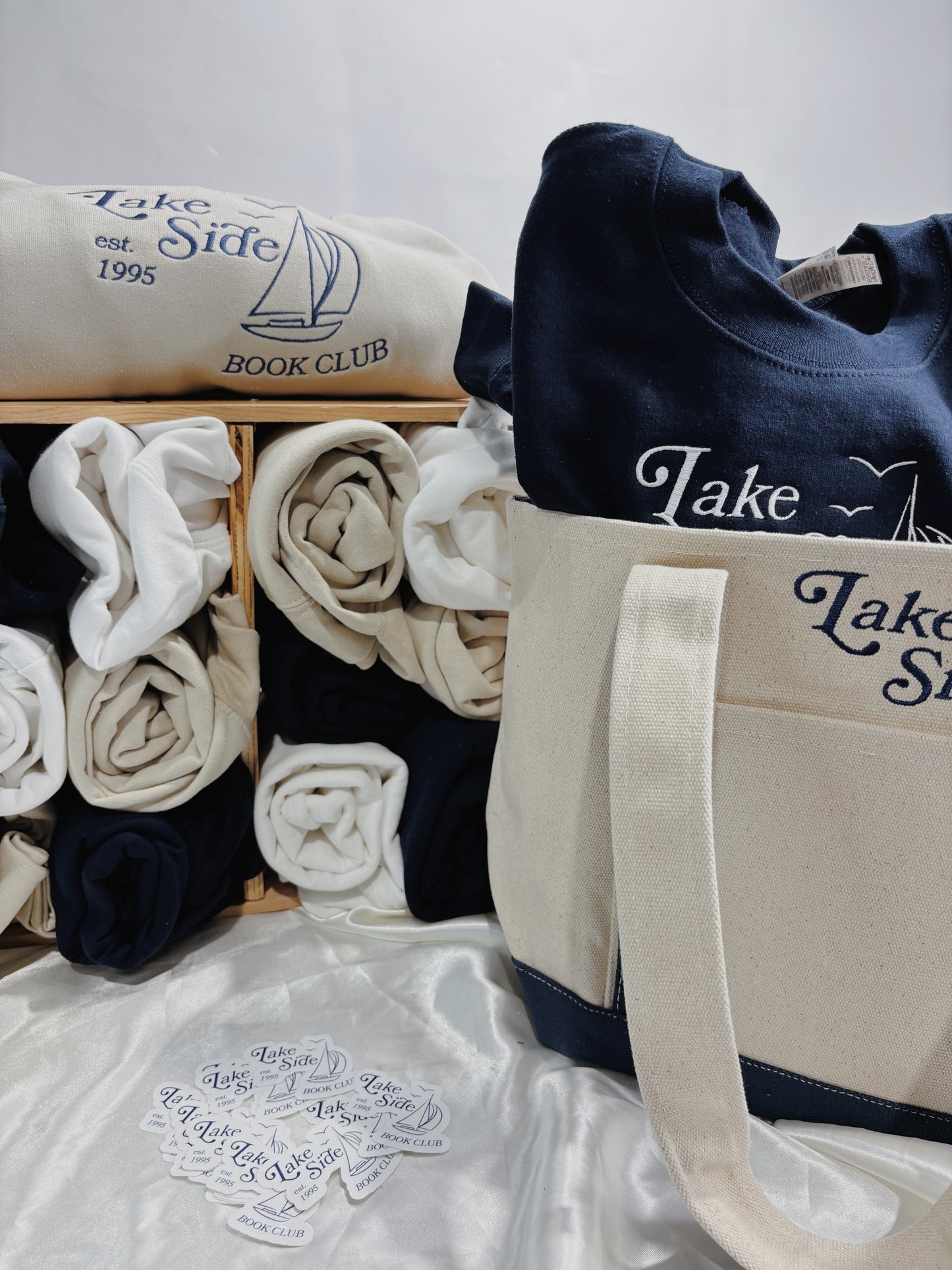 Lake Side Book Club Embroidered Sweatshirt