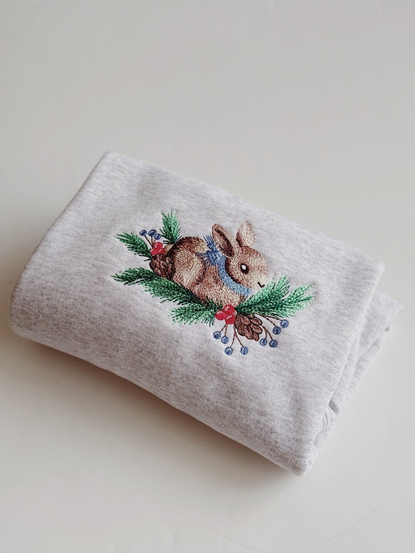 Winter Bunny Embroidered Sweatshirt