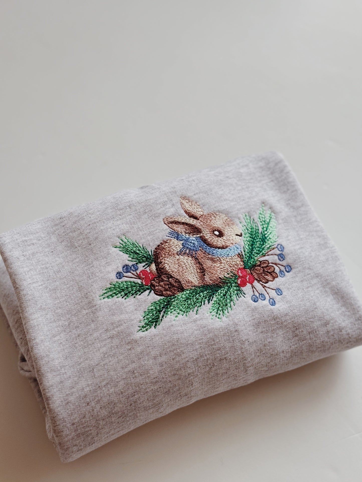 Winter Bunny Embroidered Sweatshirt