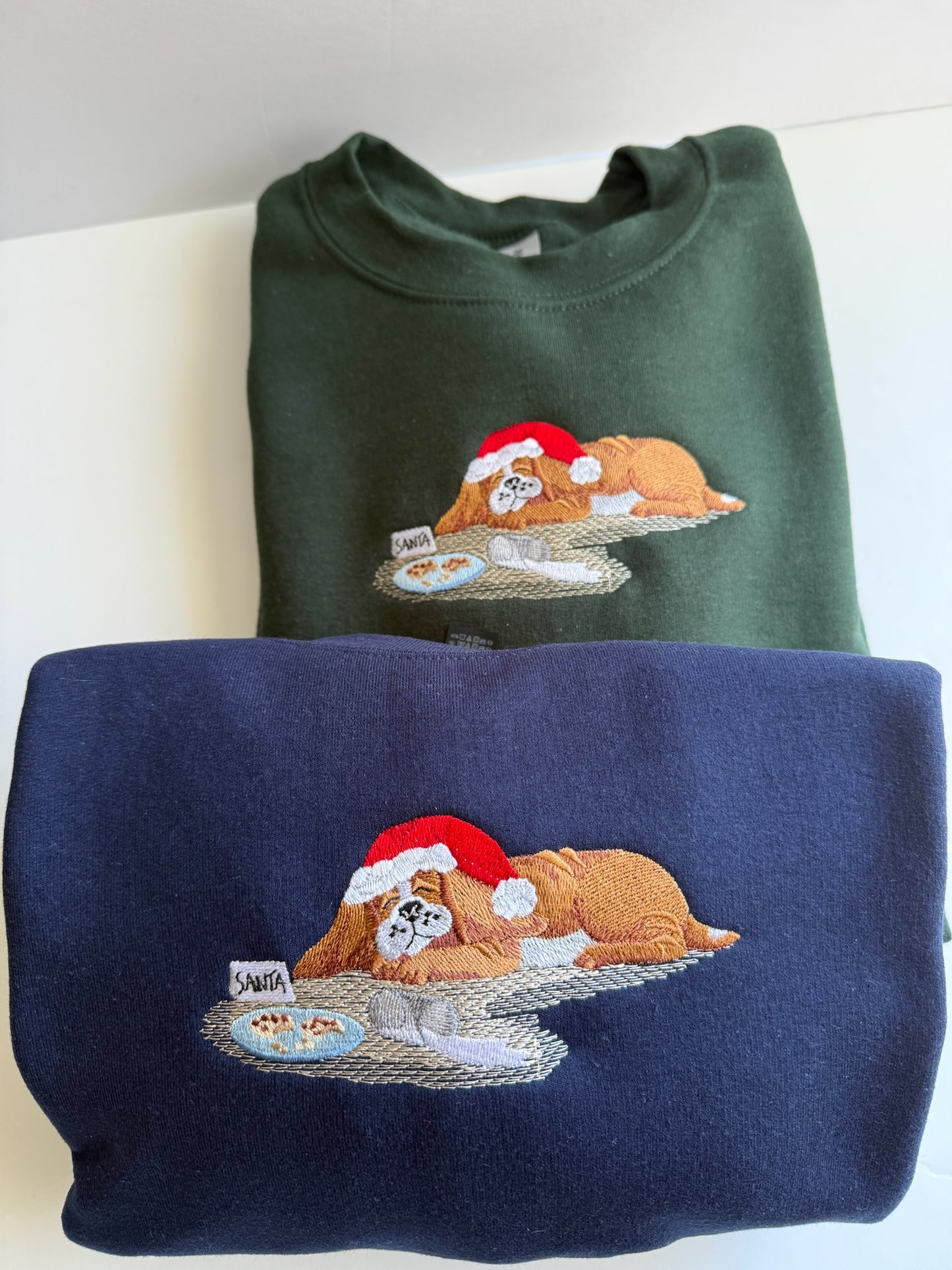 Santa Puppy Embroidered Sweatshirt