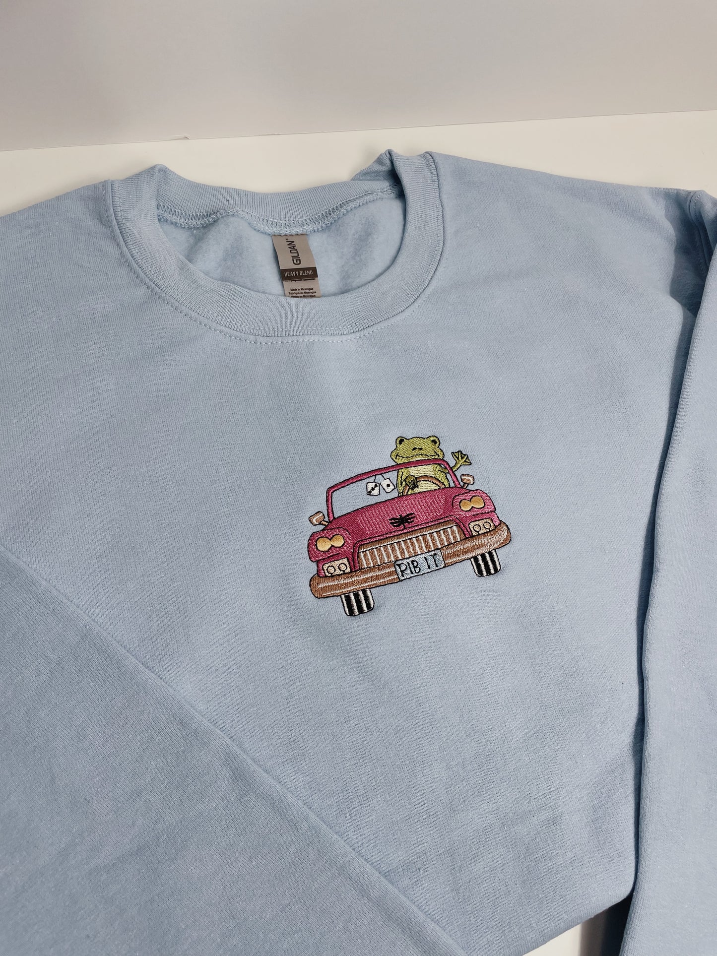 Driving Frog Embroidered Sweatshirt