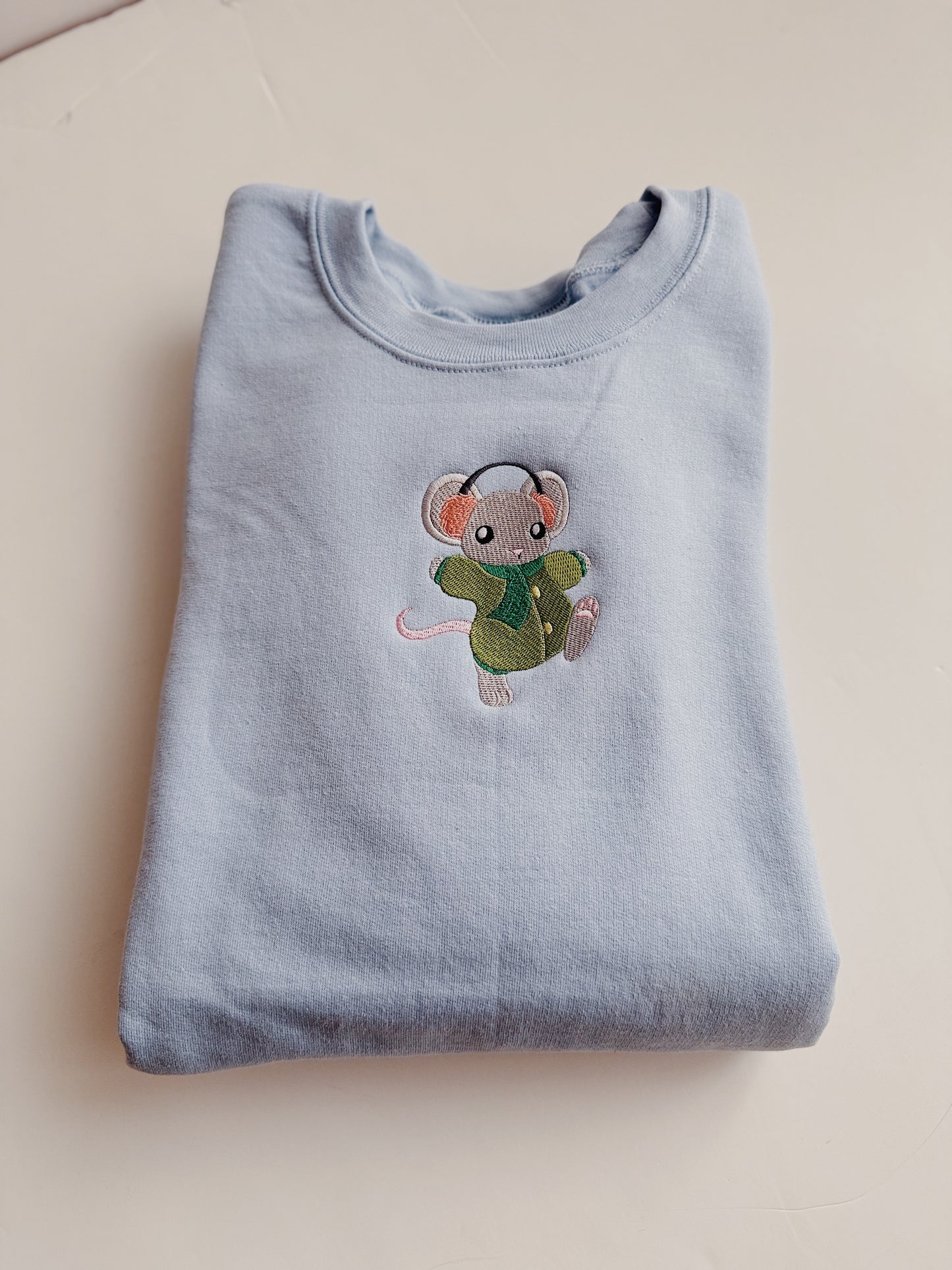 Winter Mouse Embroidered Sweatshirt