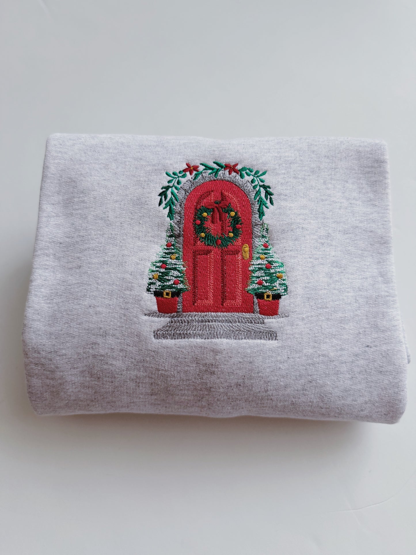 Christmas Front Door Embroidered Sweatshirt