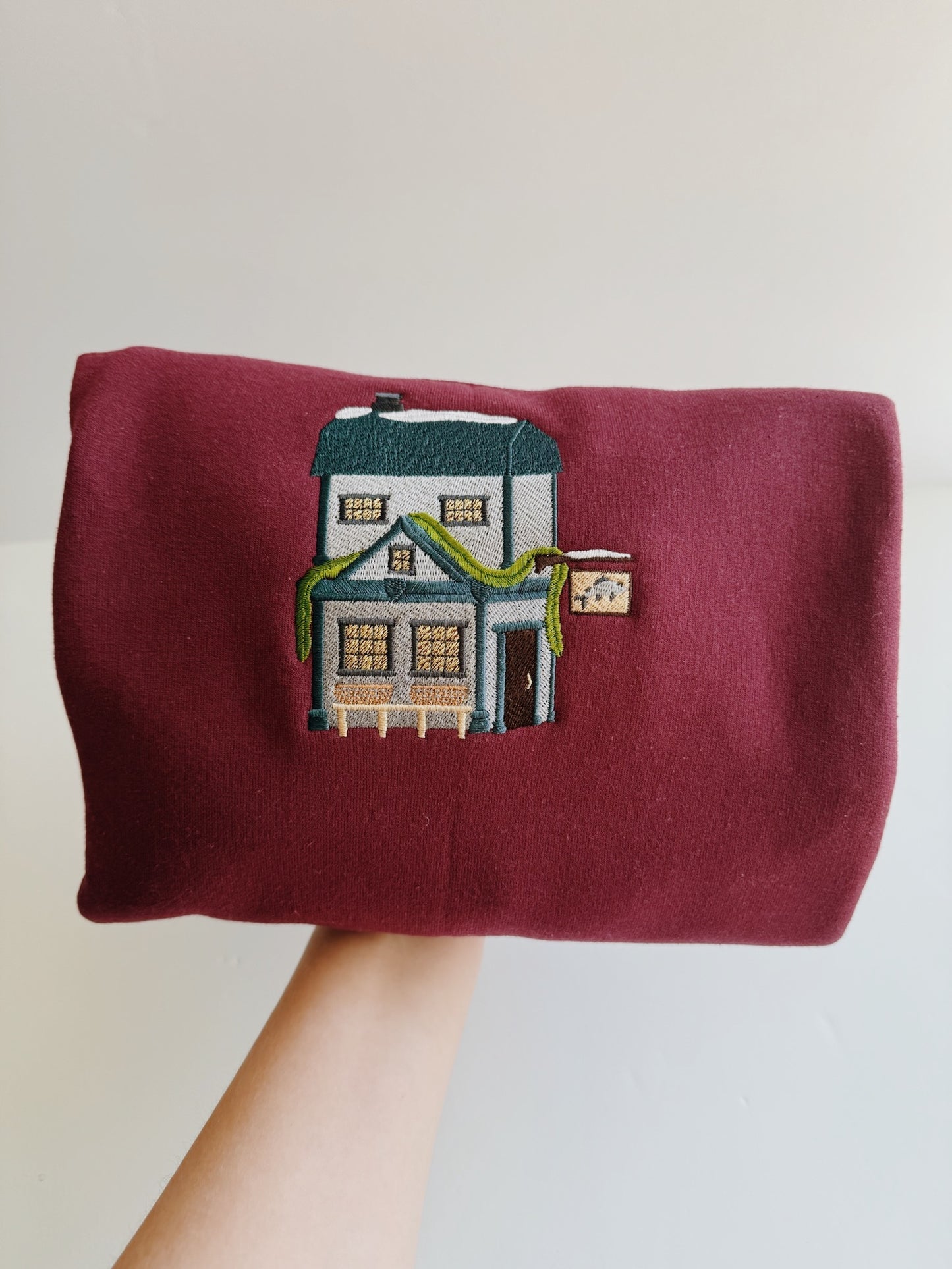 Christmas Village Shops Embroidered Sweatshirt