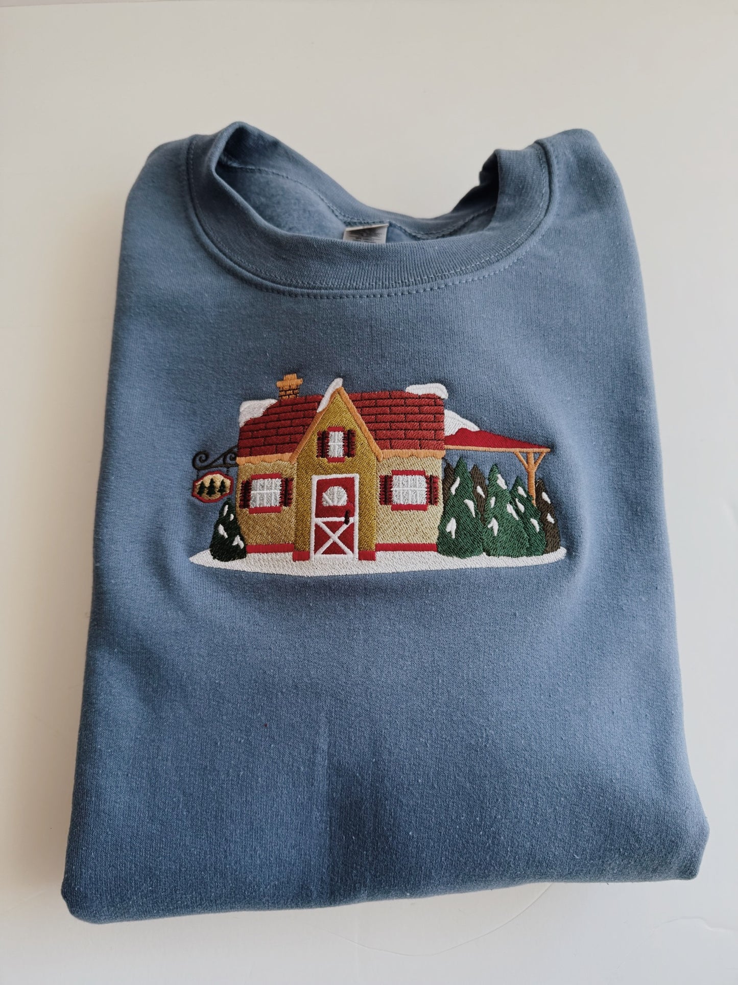 Christmas Village Shops Embroidered Sweatshirt