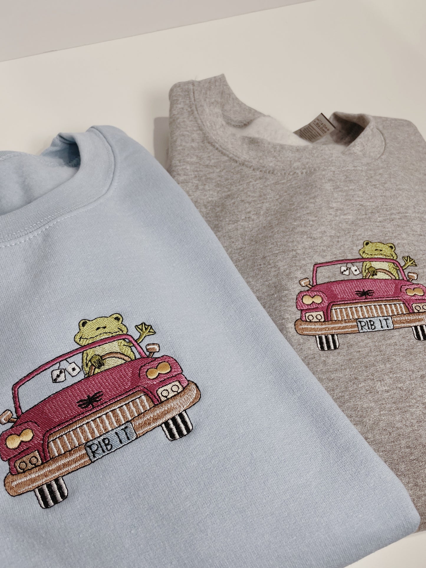 Driving Frog Embroidered Sweatshirt