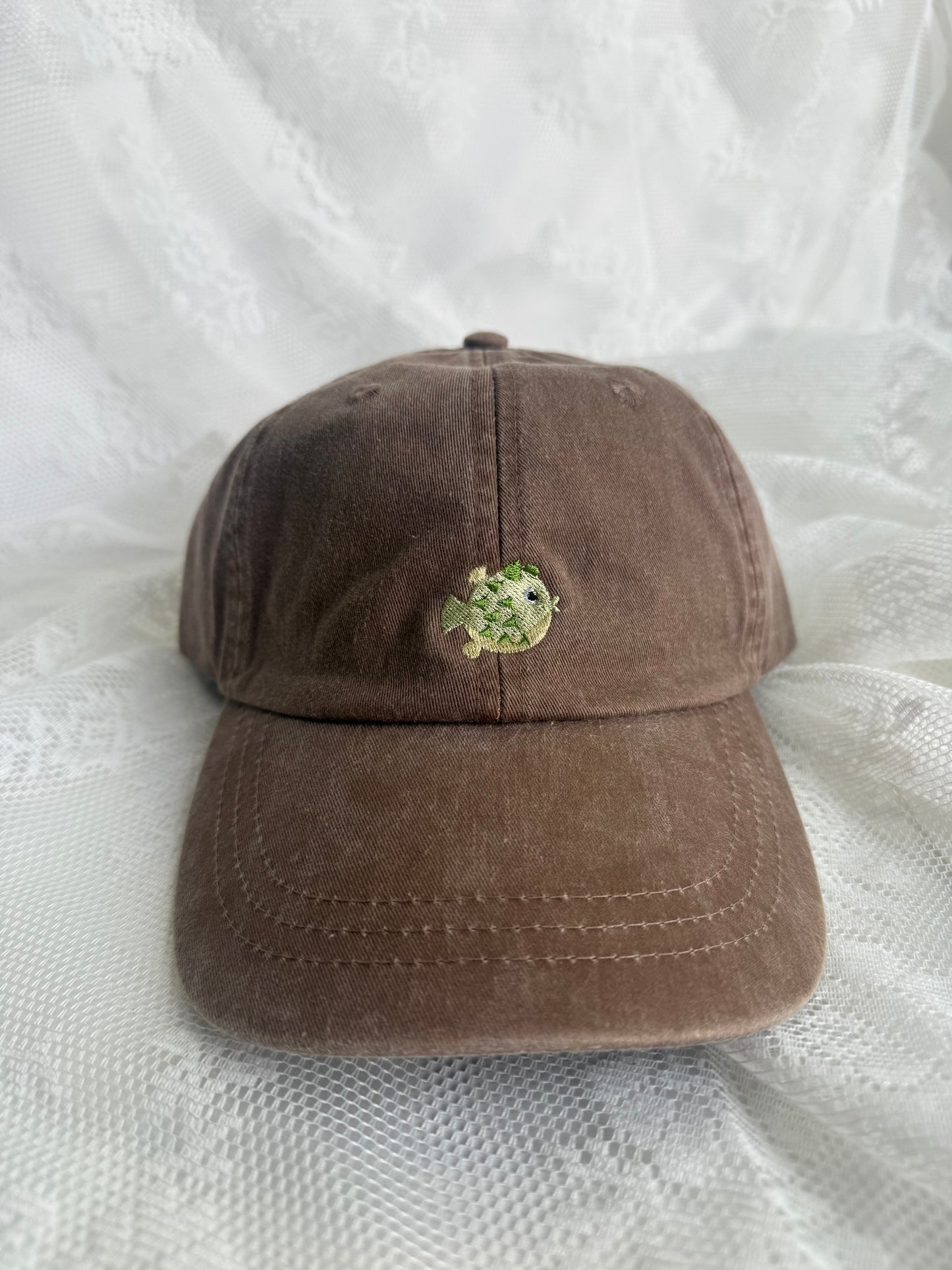 Puffer Fish Embroidered Hat