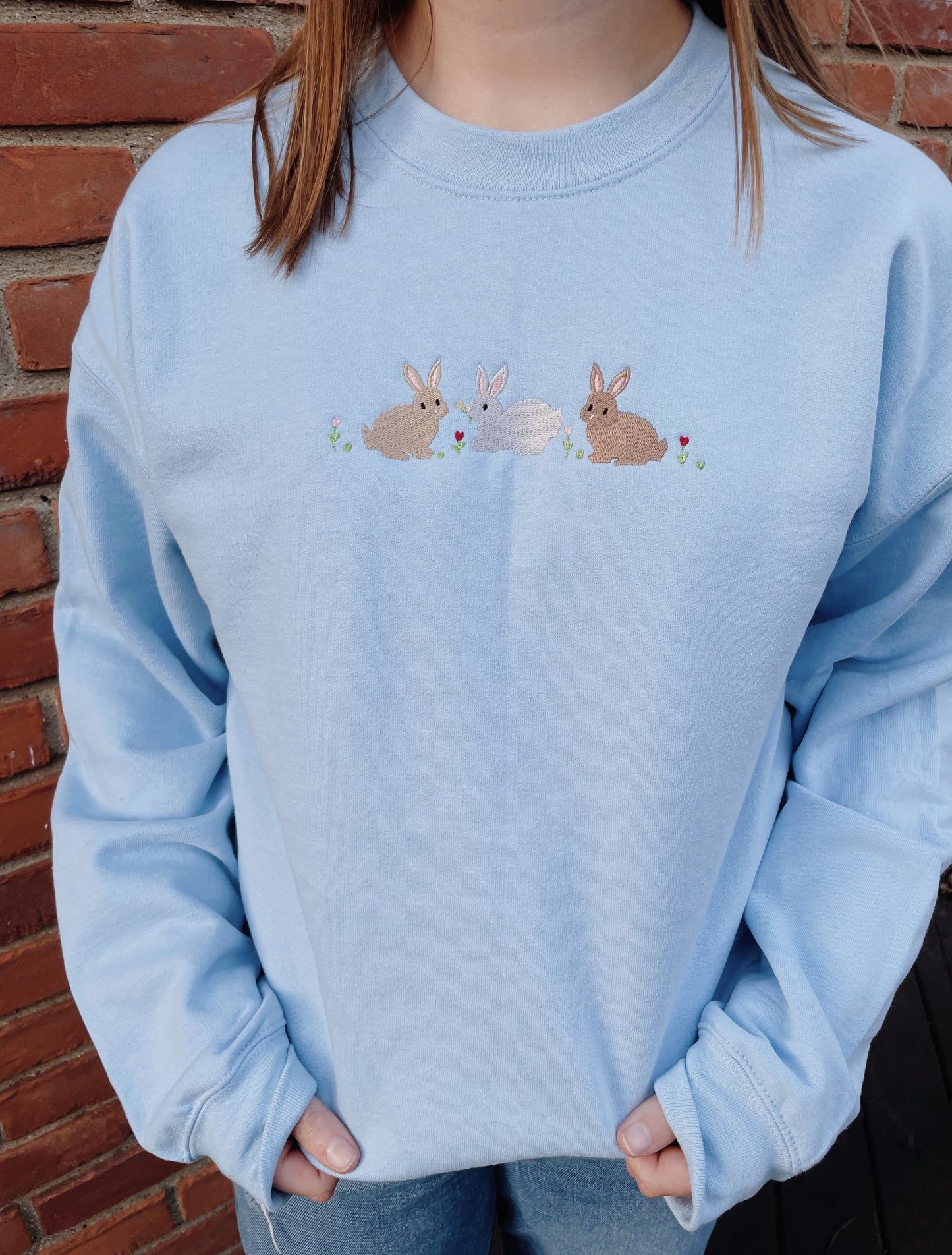 Bunnies Embroidered Sweatshirt