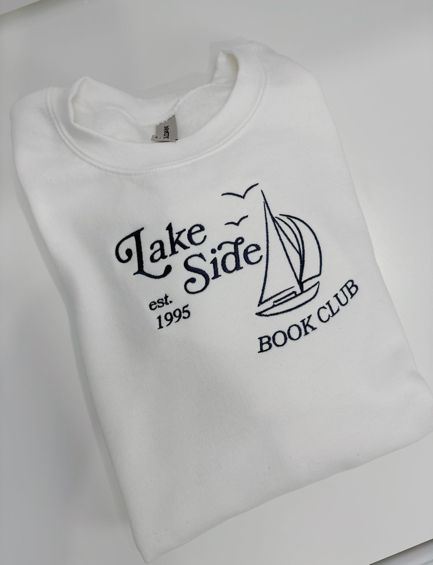 Lake Side Book Club Embroidered Sweatshirt