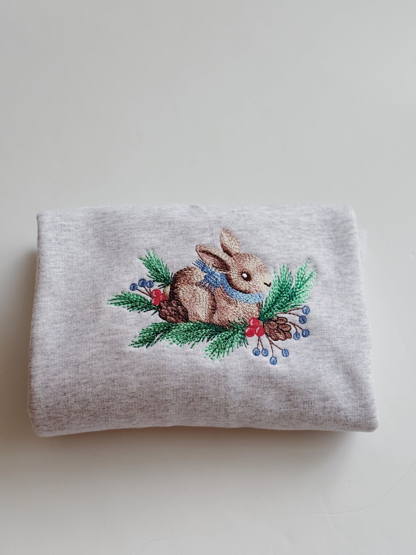 Winter Bunny Embroidered Sweatshirt