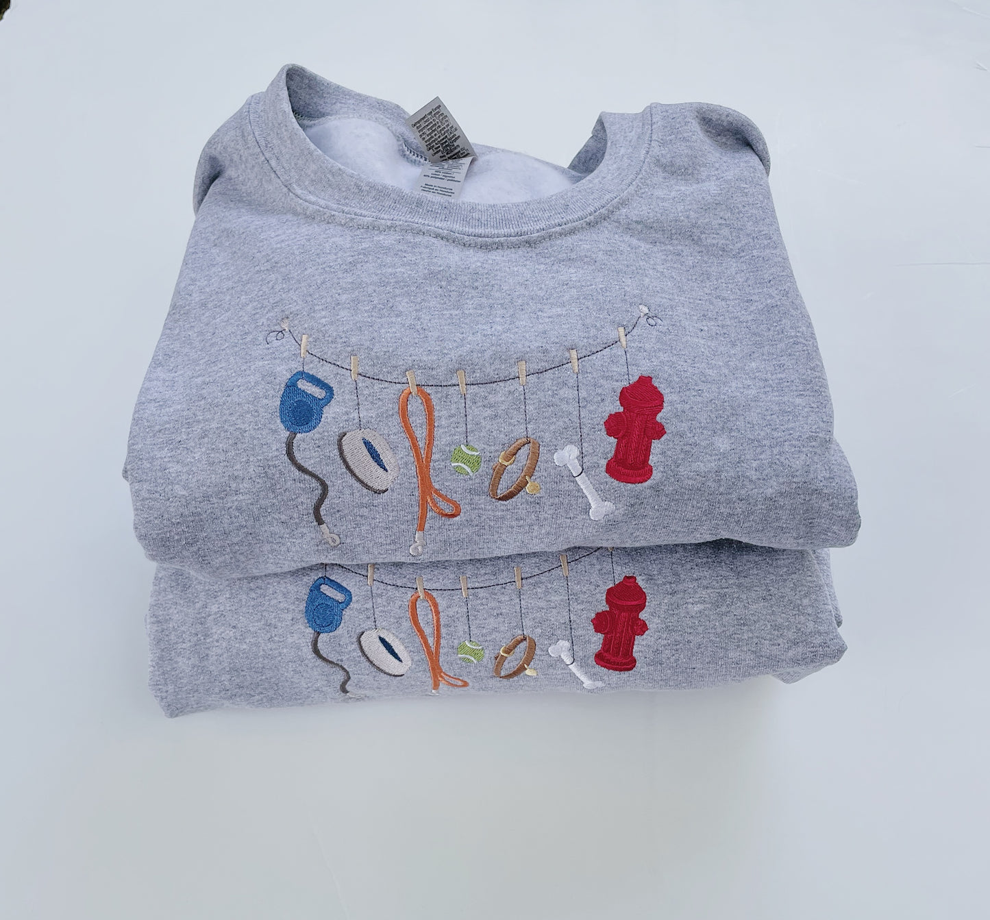 Dog Clothesline Embroidered Sweatshirt