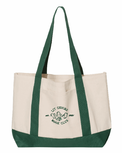 Lit Chicks Embroidered Boat Tote Bag