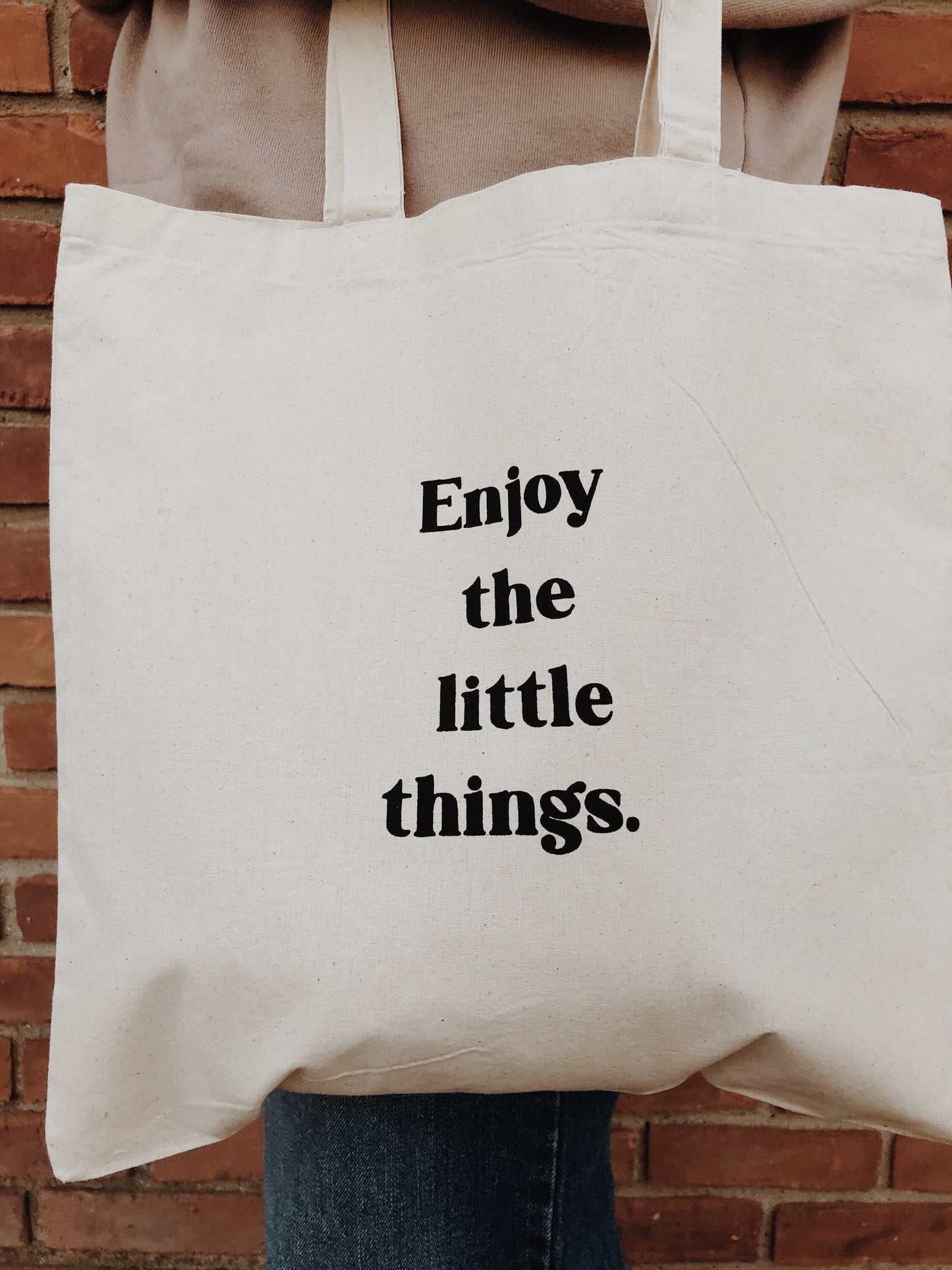 Enjoy the Little Things Canvas Tote Bag l Market Tote Bag