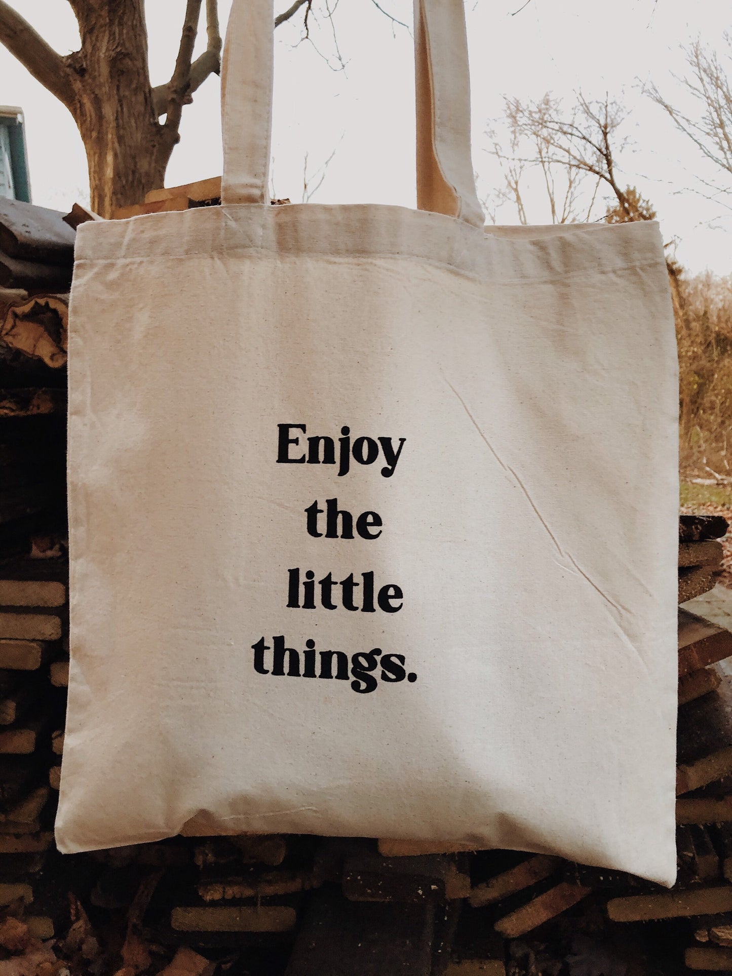 Enjoy the Little Things Canvas Tote Bag l Market Tote Bag