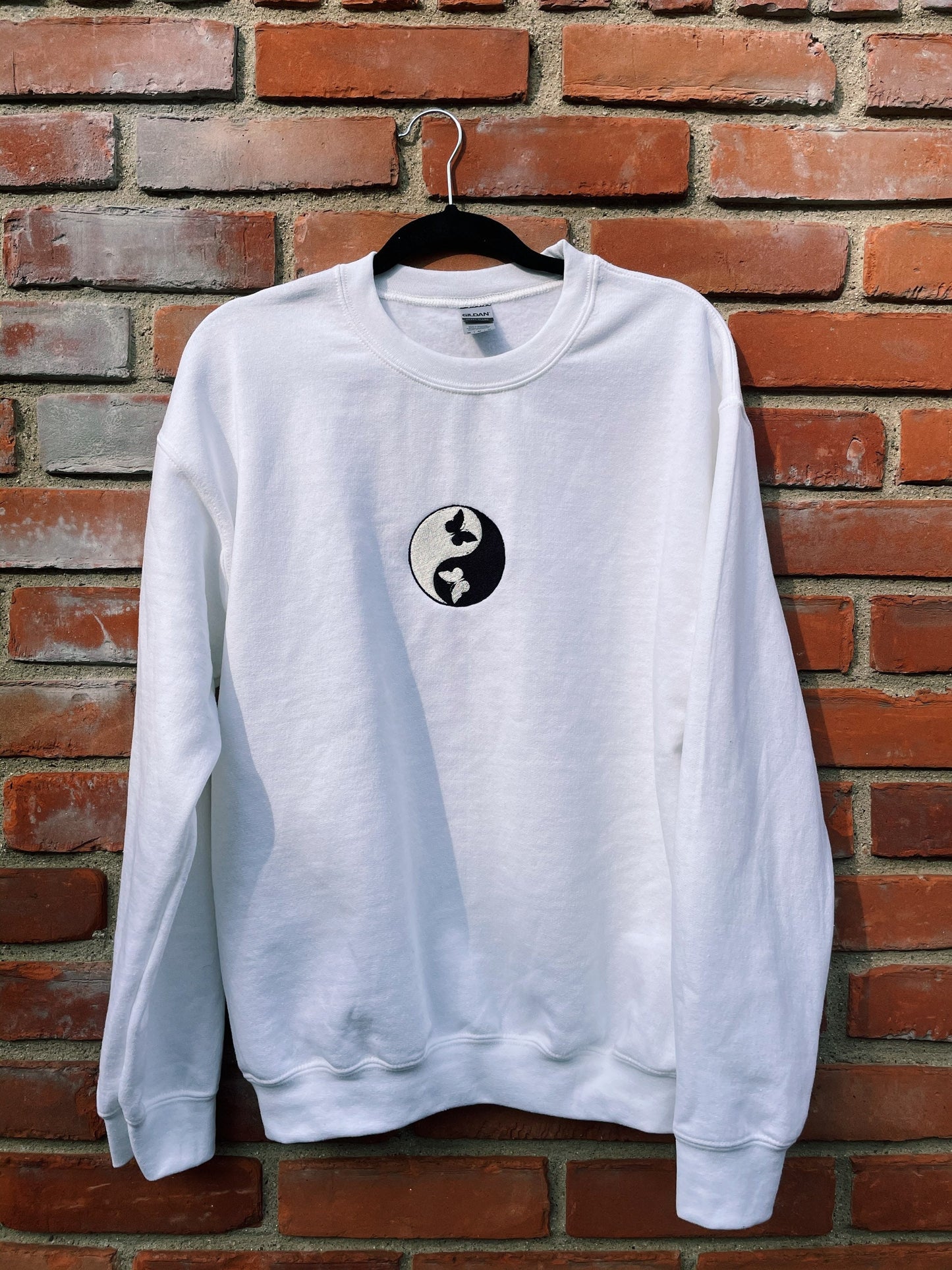 Butterfly Yin and Yang Embroidered Sweatshirt
