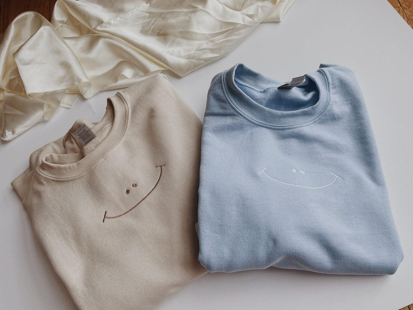 Smiley Face Embroidered Sweatshirt