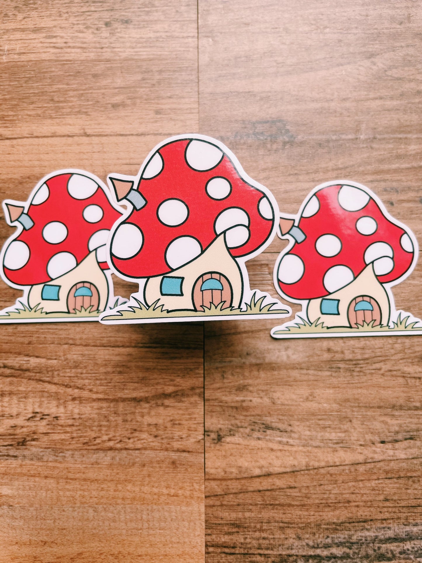Mushroom House Sticker | Red Mushroom Cap l Fungi Sticker | Toadstool Mushroom