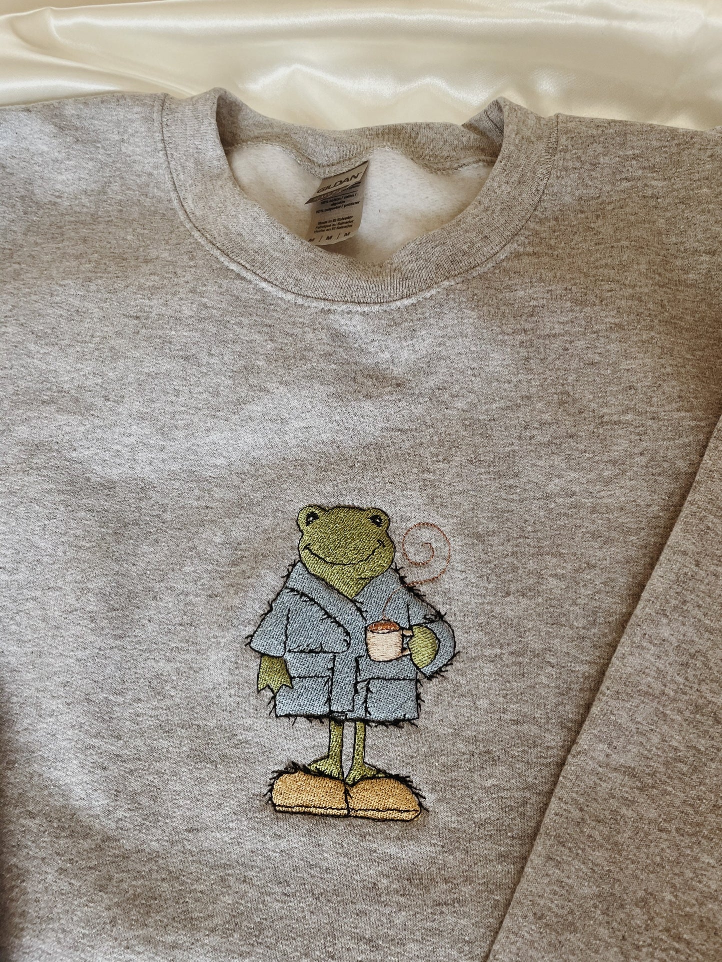 Comfy Frog Embroidered Sweatshirt