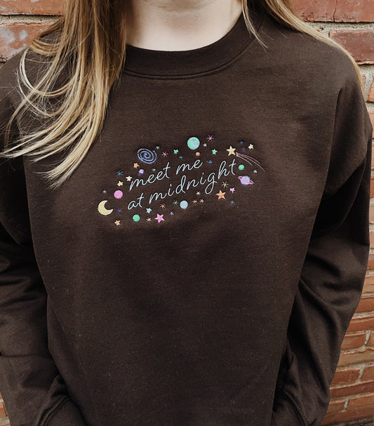 Meet Me at Midnight Embroidered Sweatshirt