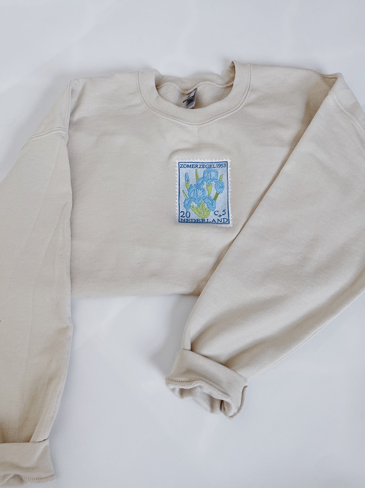 Vintage Stamp Embroidered Sweatshirt