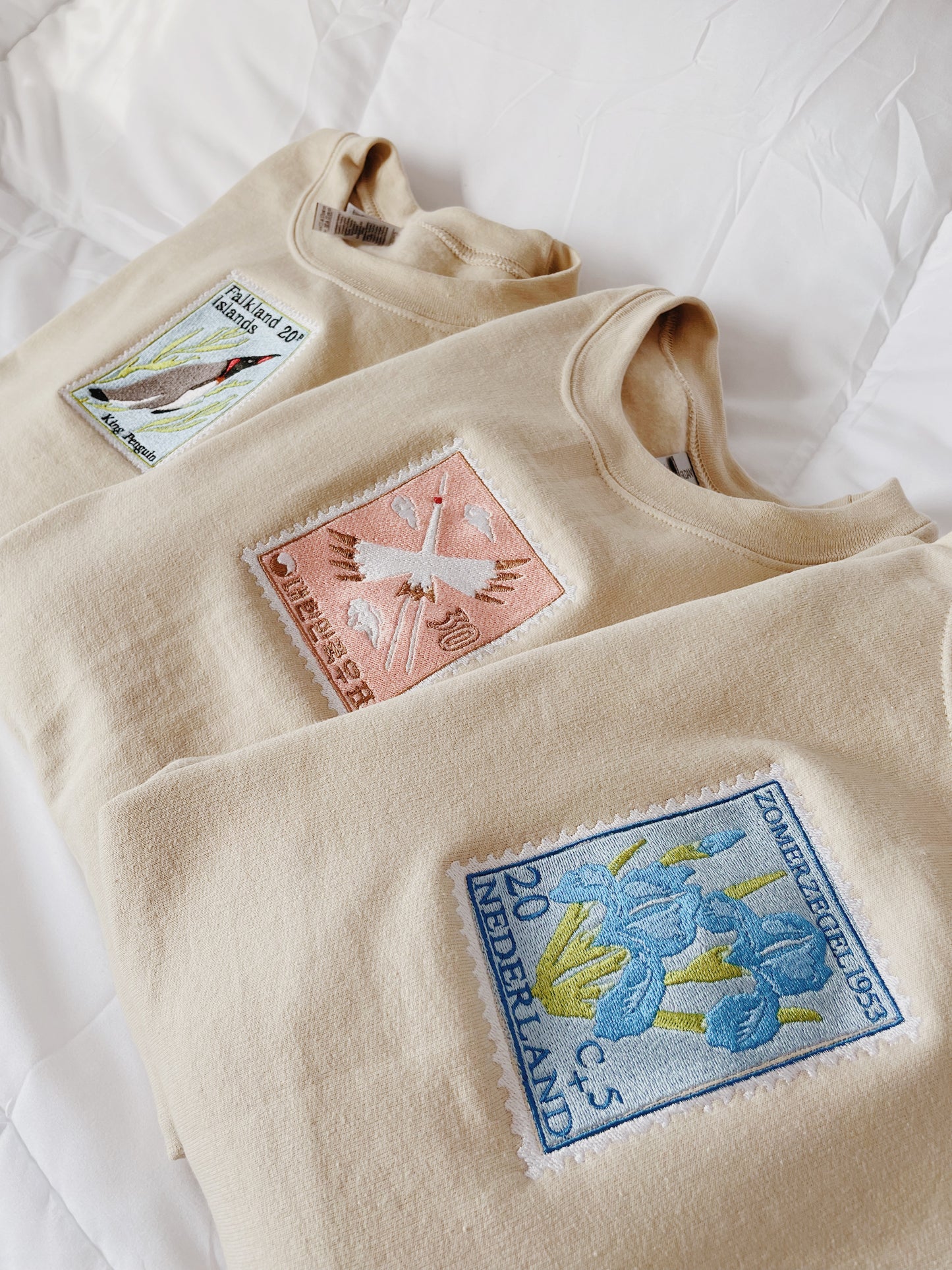 Vintage Stamp Embroidered Sweatshirt