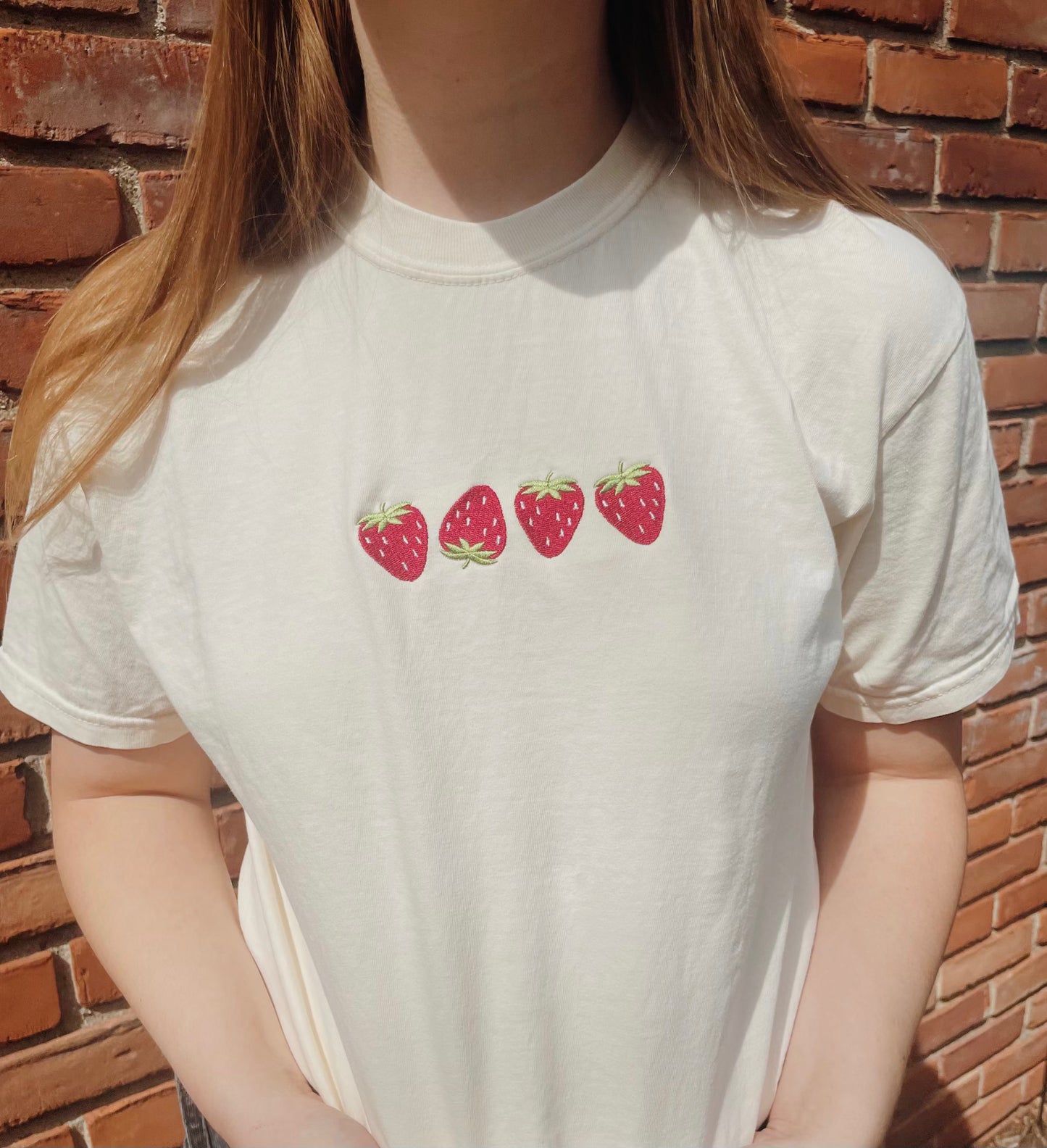 Embroidered Strawberry T-Shirt
