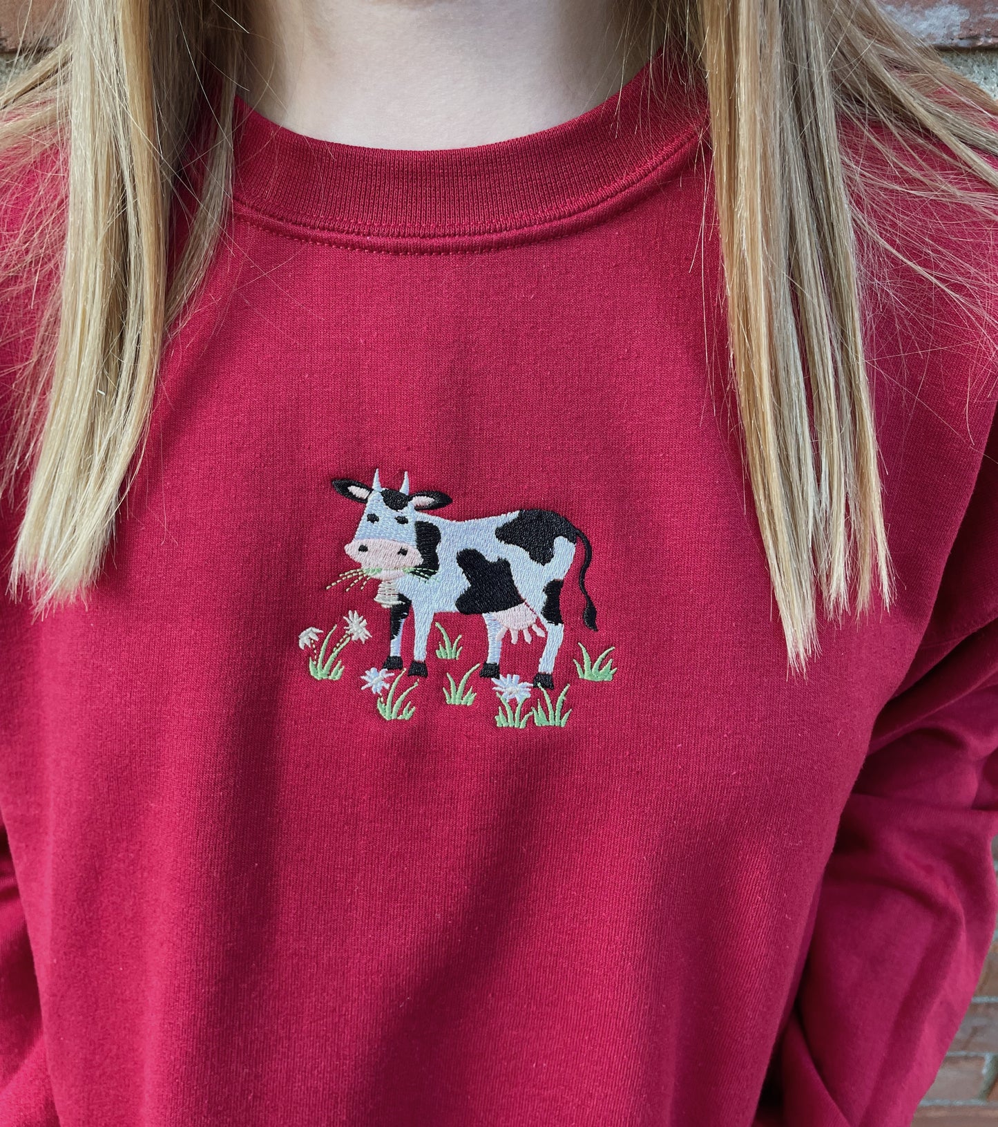 Cow Embroidered Sweatshirt