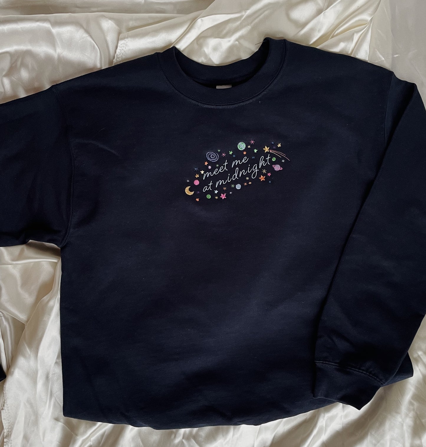 Meet Me at Midnight Embroidered Sweatshirt