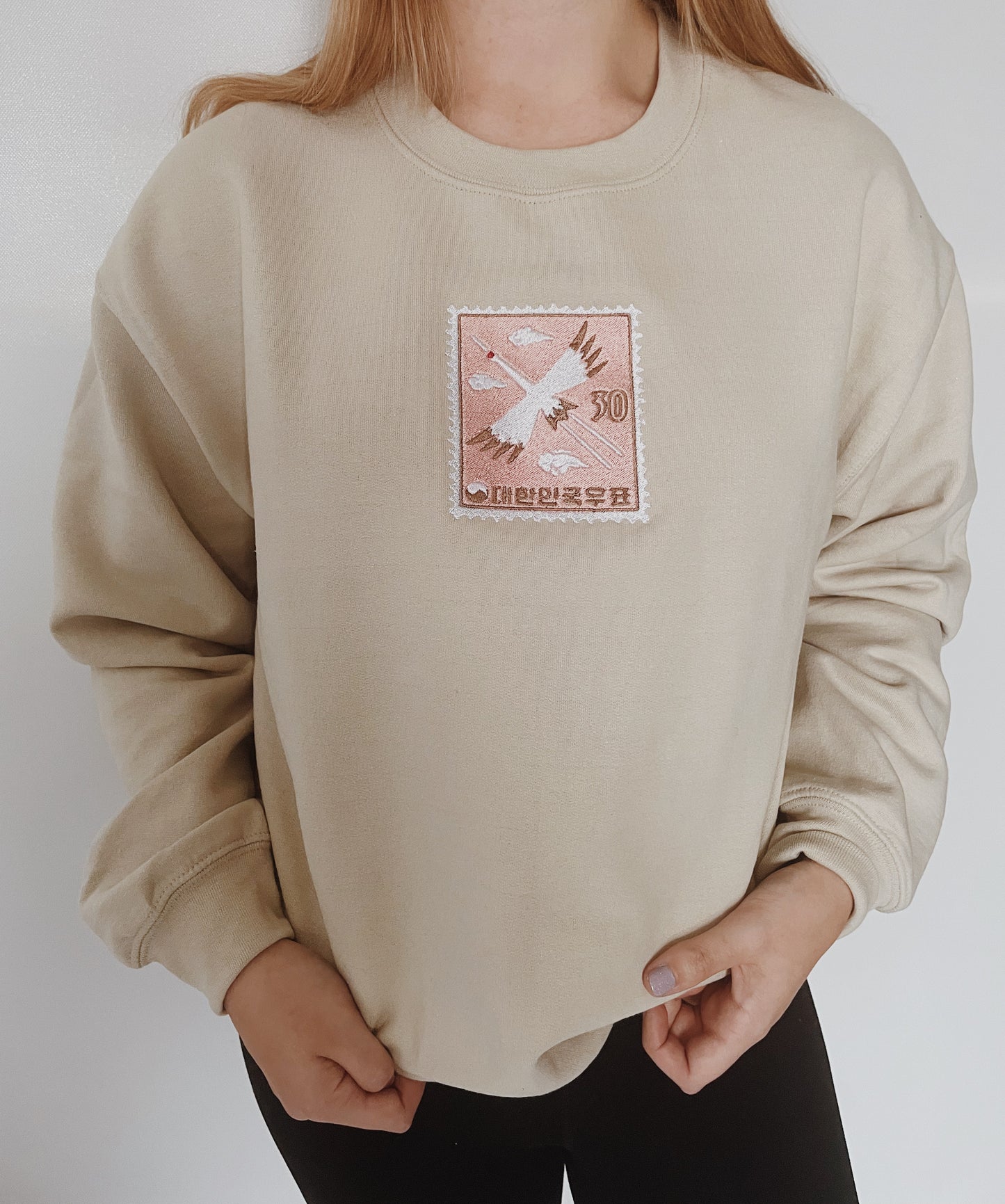 Vintage Stamp Embroidered Sweatshirt