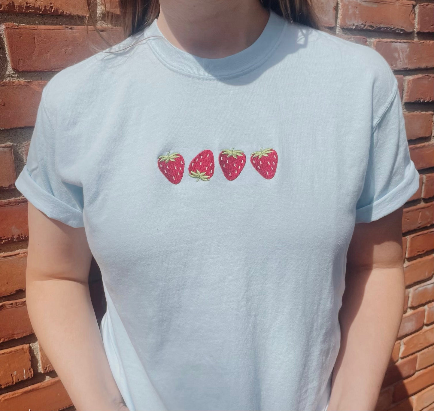Embroidered Strawberry T-Shirt