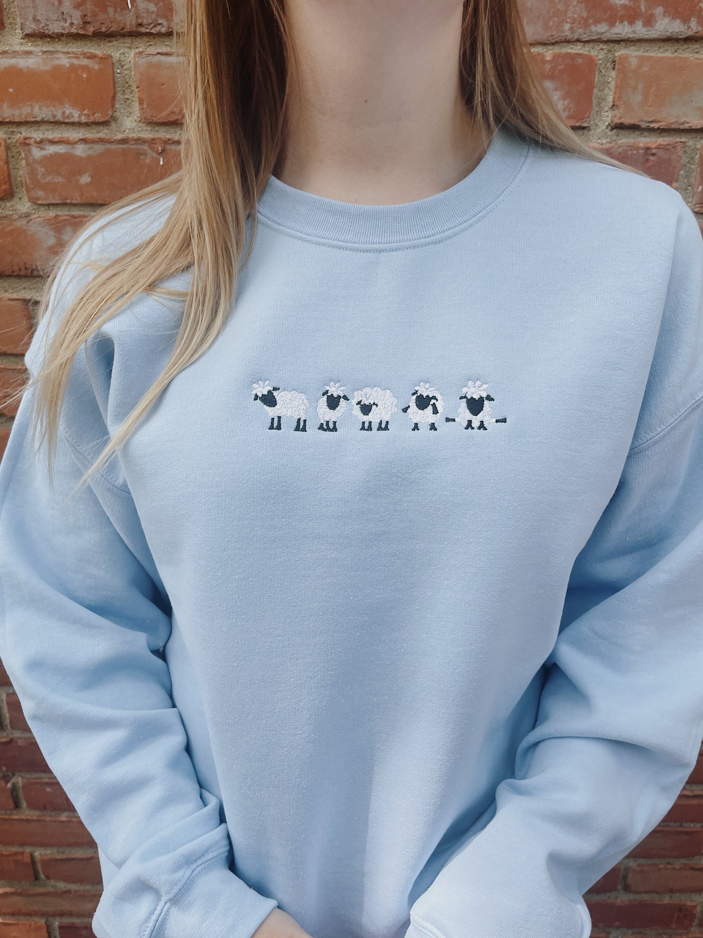 Sheep Embroidered Sweatshirt