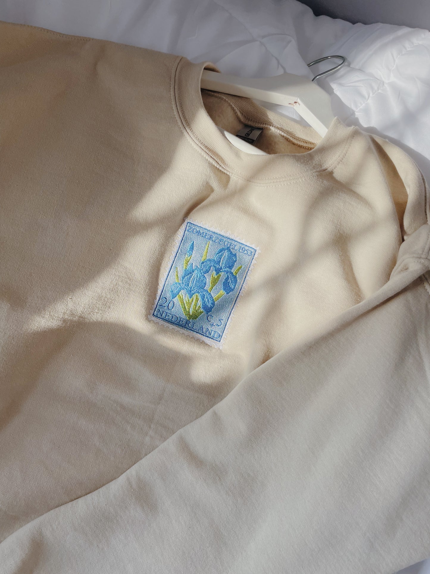 Vintage Stamp Embroidered Sweatshirt