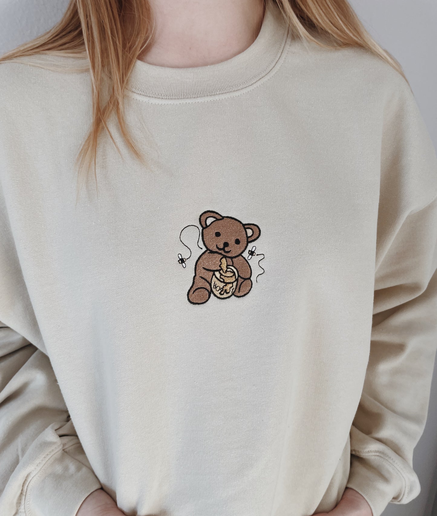 Honey Bear Embroidered Sweatshirt
