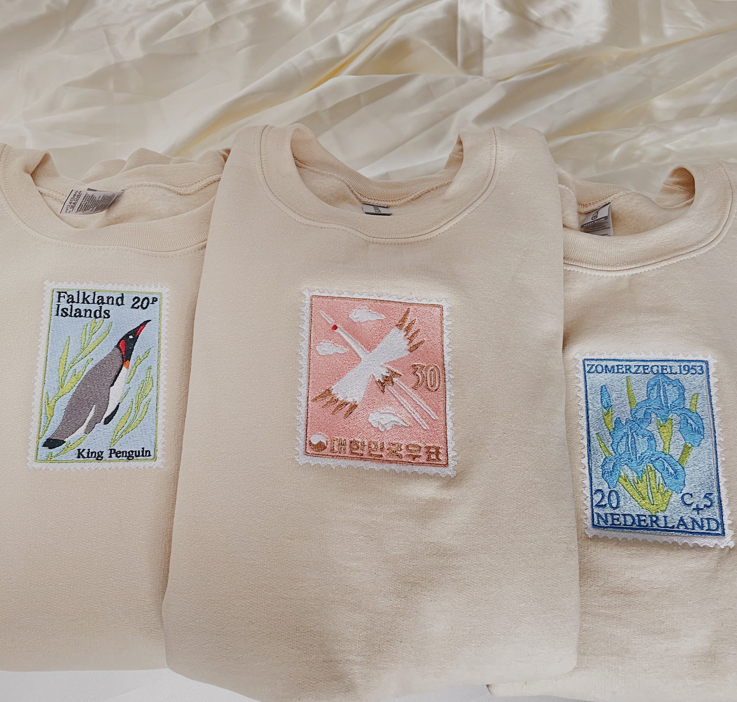Vintage Stamp Embroidered Sweatshirt
