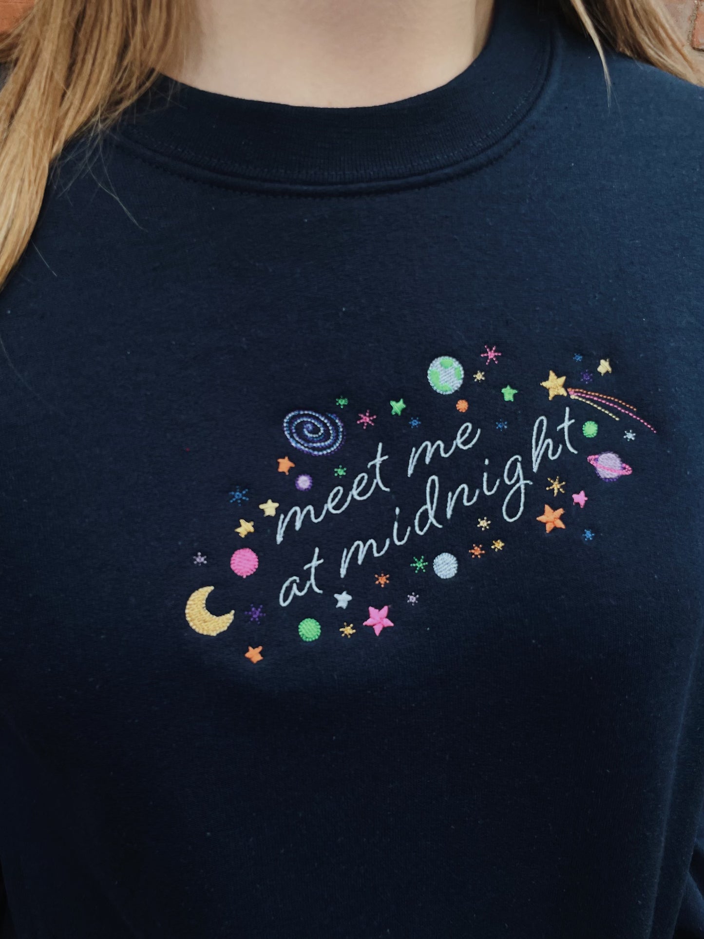 Meet Me at Midnight Embroidered Sweatshirt