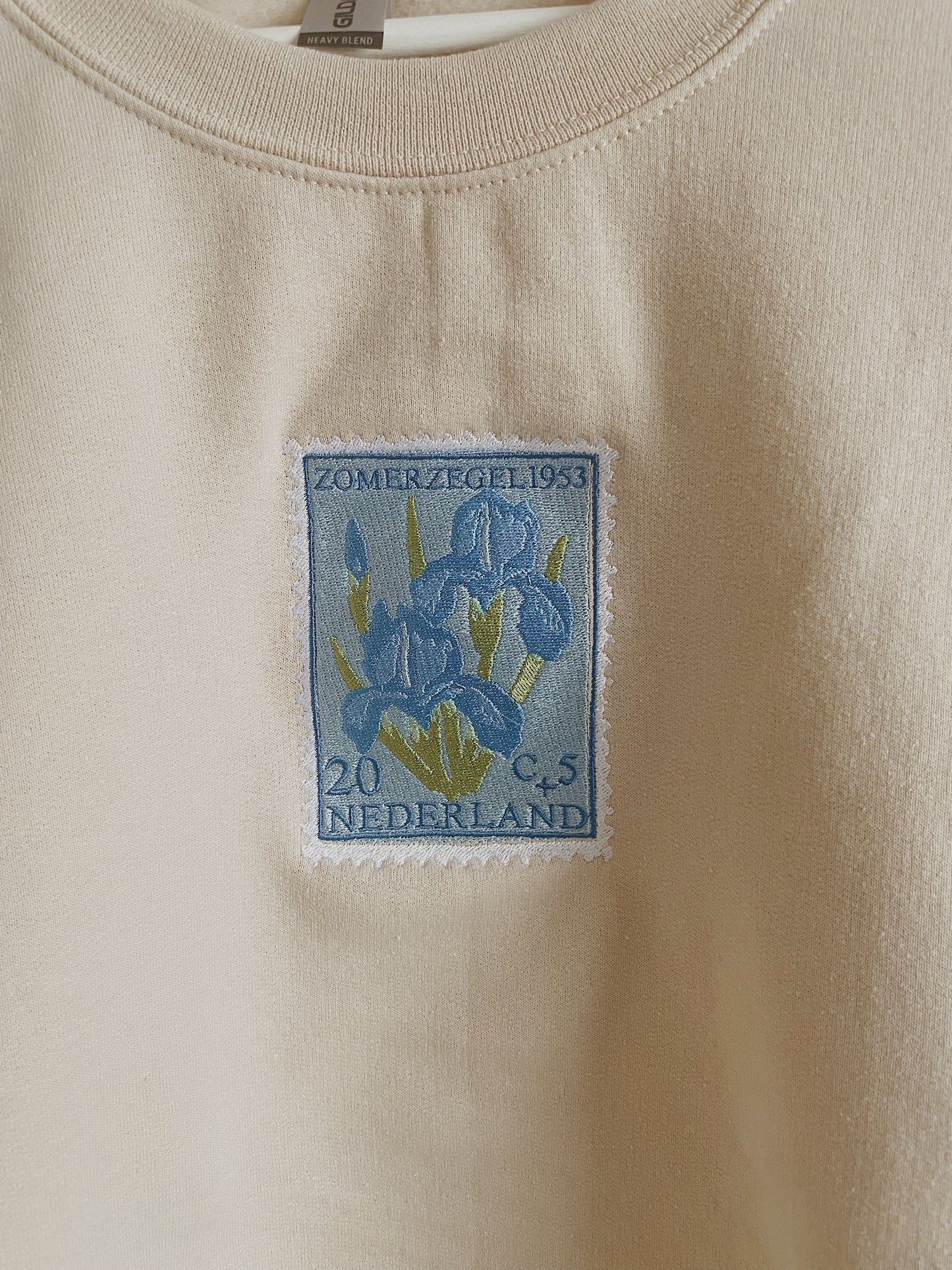 Vintage Stamp Embroidered Sweatshirt
