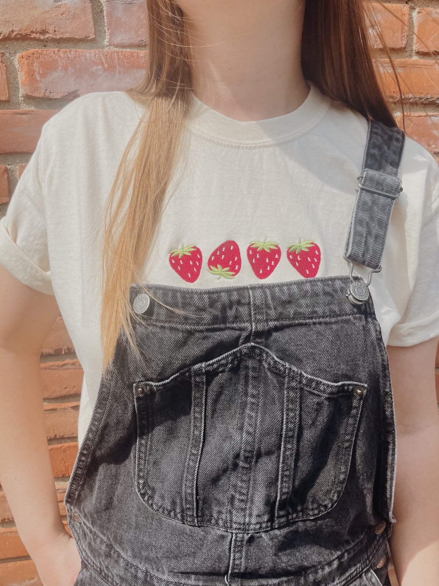 Embroidered Strawberry T-Shirt