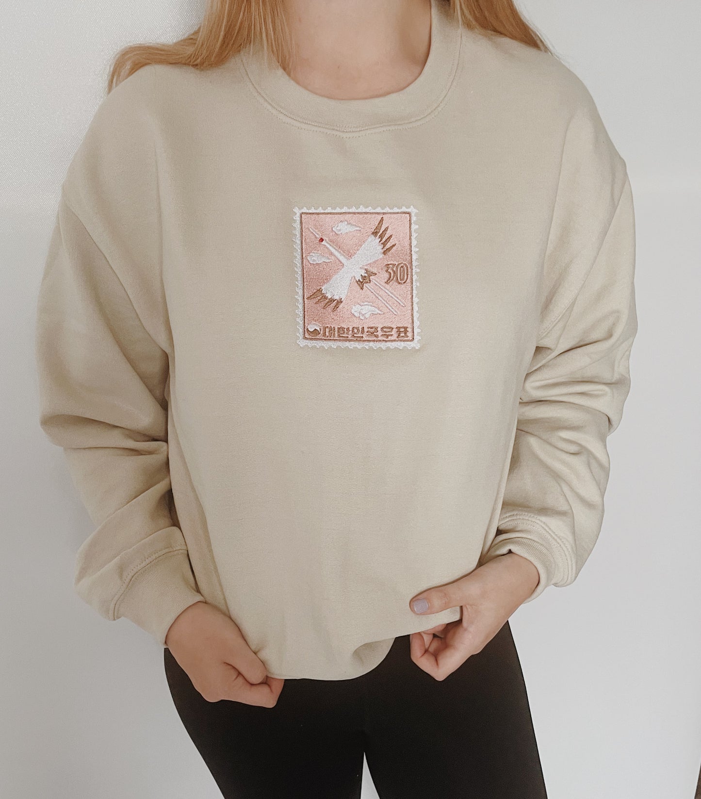 Vintage Stamp Embroidered Sweatshirt