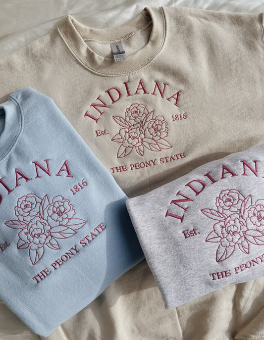 Indiana Peony Embroidered Sweatshirt