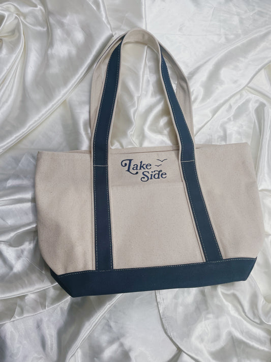 Lake Side Embroidered Boat Tote