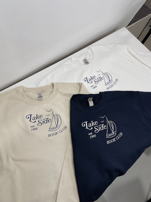Lake Side Book Club Embroidered Sweatshirt