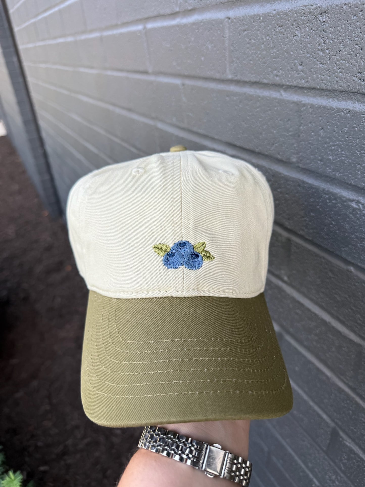 Blueberry Embroidered Hat