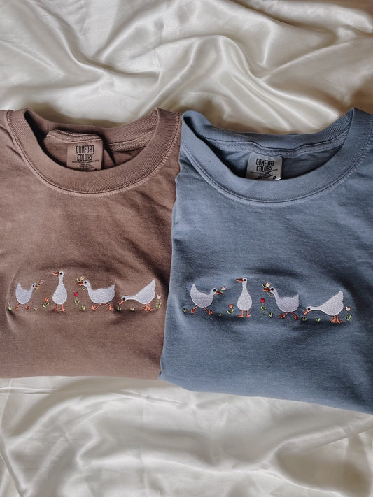 Embroidered Geese T-Shirt