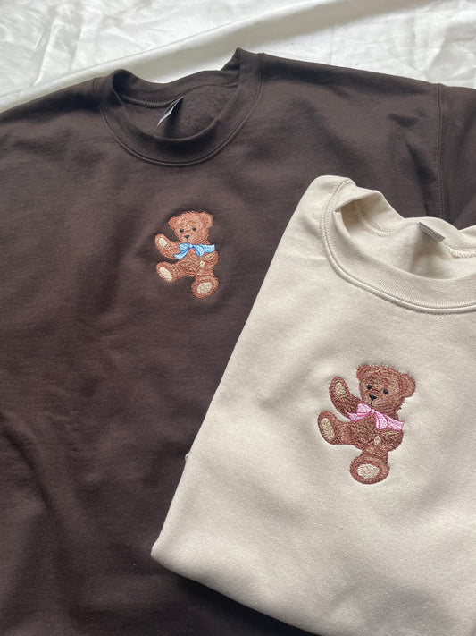 Teddy Bear Embroidered Sweatshirt