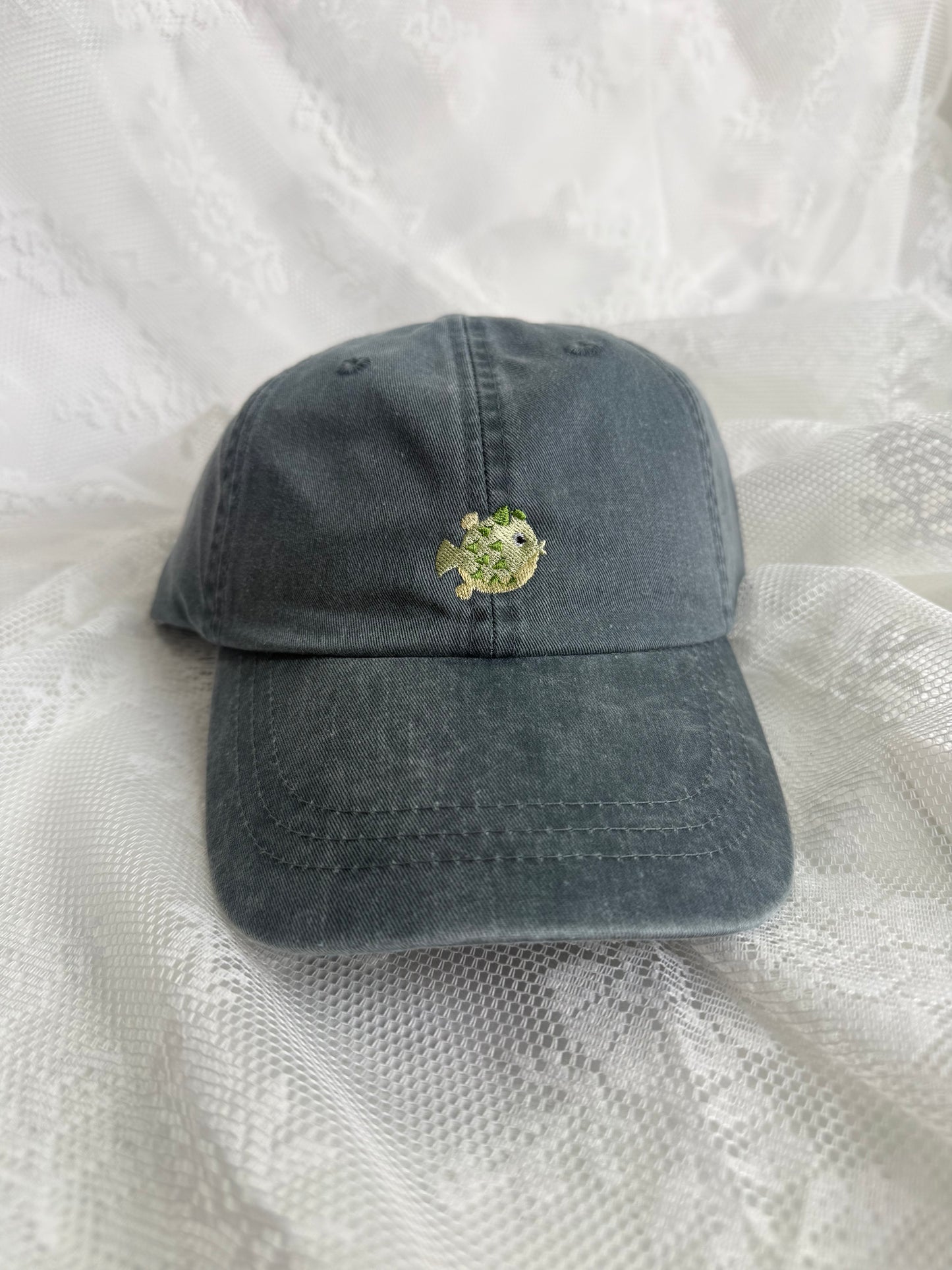 Puffer Fish Embroidered Hat
